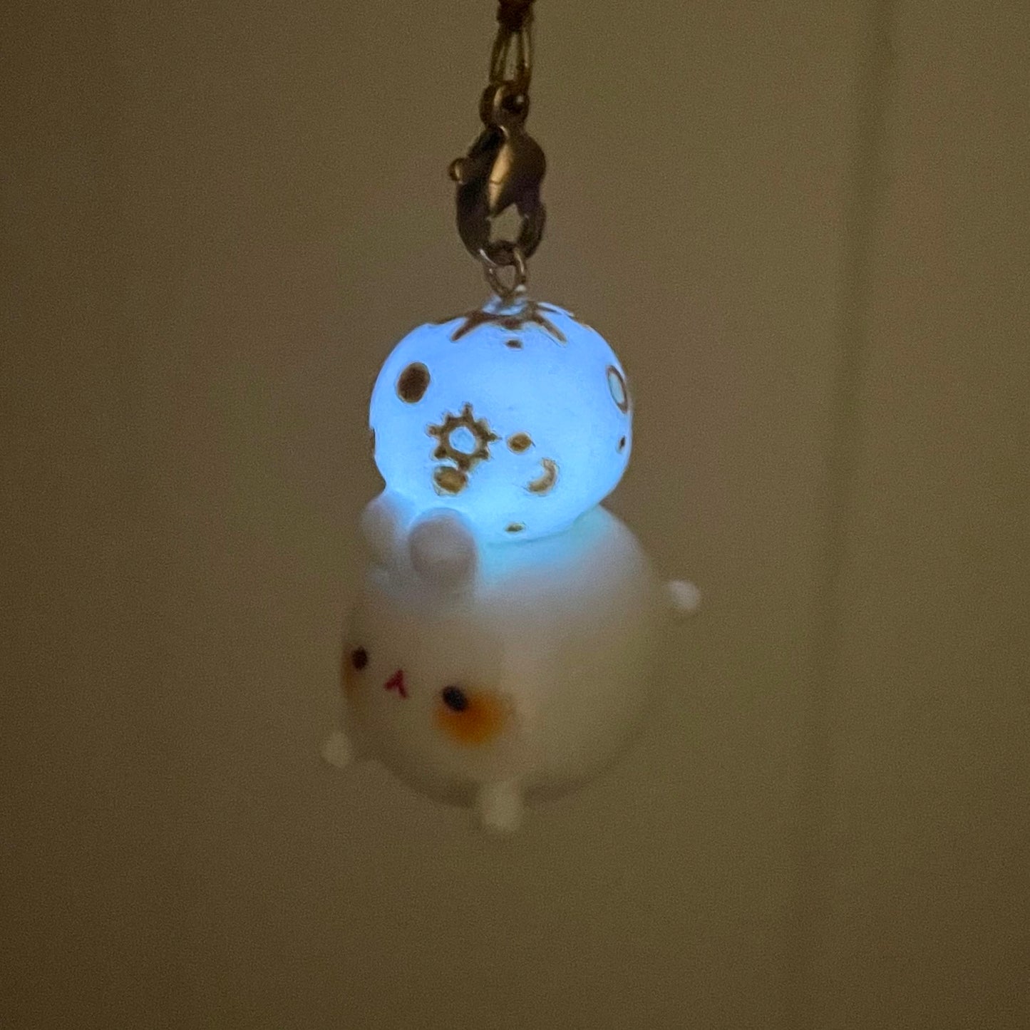 Glow in Dark Moon Bunny Charm