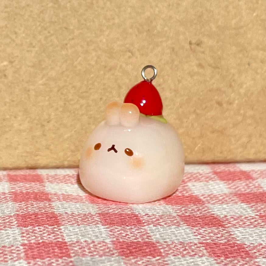 Strawberry Mochi Bunny Charm