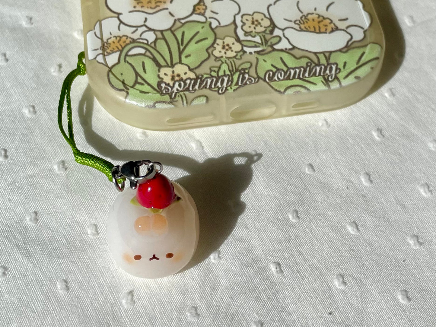 Strawberry Mochi Bunny Charm