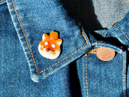 Shiba Inu Orange Pin