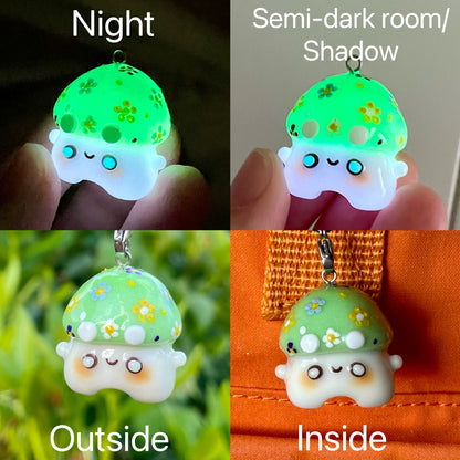 Glow In The Dark Poison Mushroom Charm