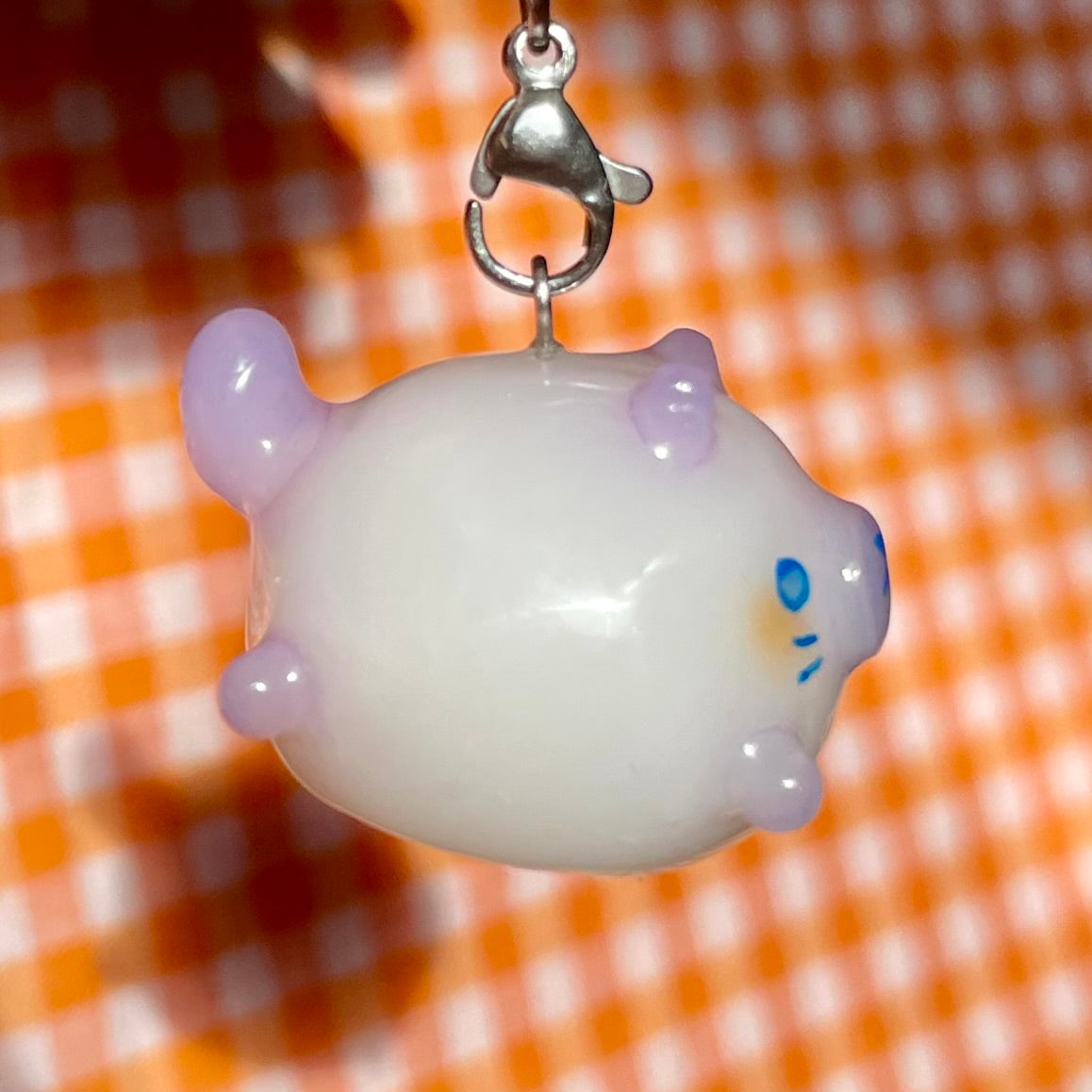 Purple Ghost Cat Charm