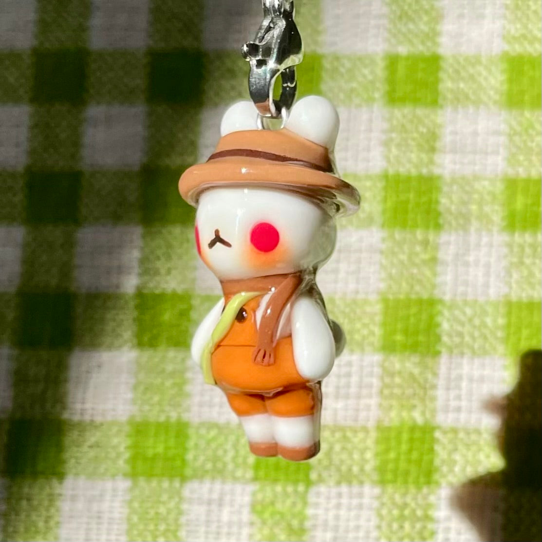 Orange Overall Bunny Charm