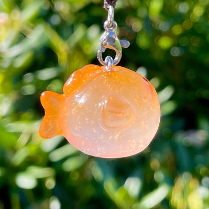 Clear Orange Goldfish Charm