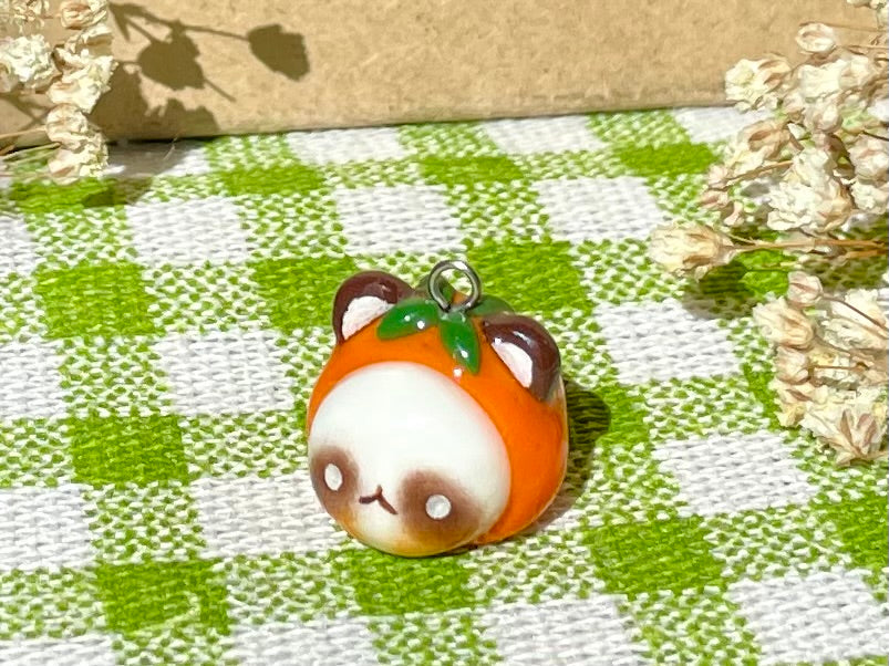 Orange Panda Head Charm