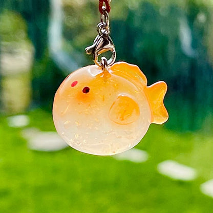 Clear Orange Goldfish Charm