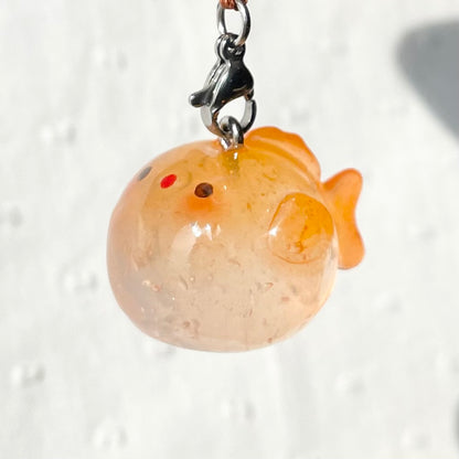 Clear Orange Goldfish Charm