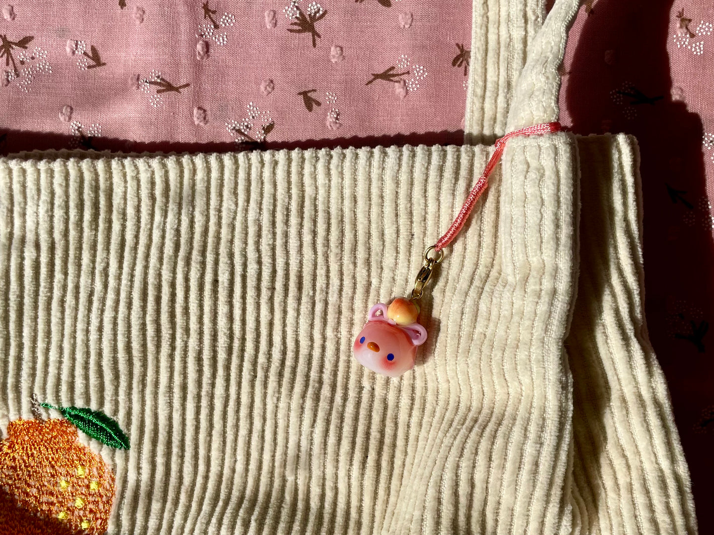 Coquette Peach Bird Charm