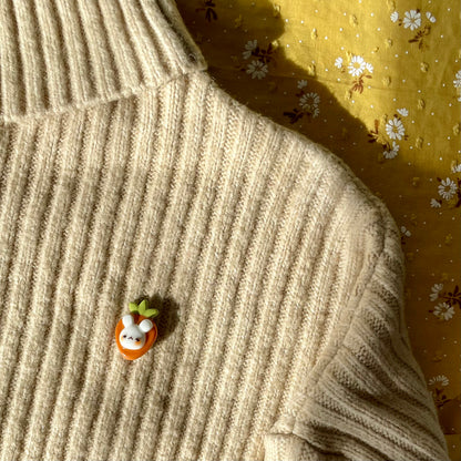 Carrot Bunny Pin