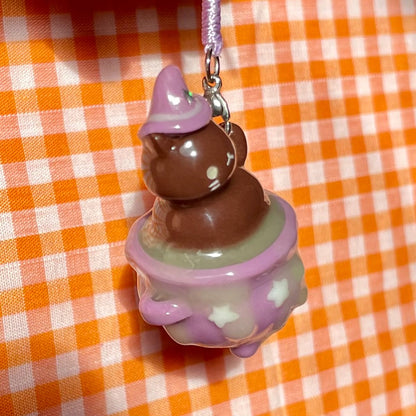 Glow in Dark Witch Pot Cat Charm