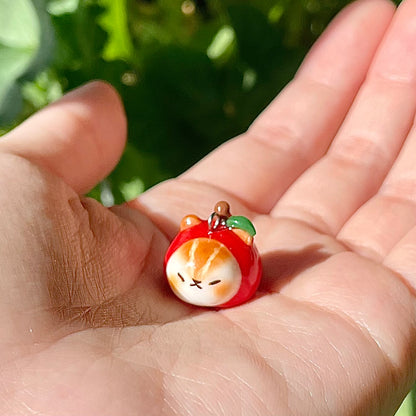 Apple squirrel Head Charm