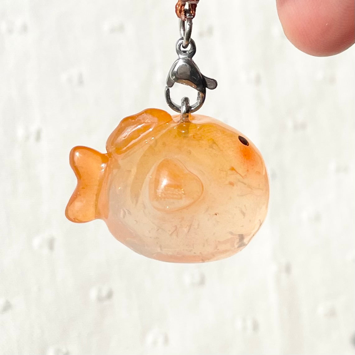 Clear Orange Goldfish Charm