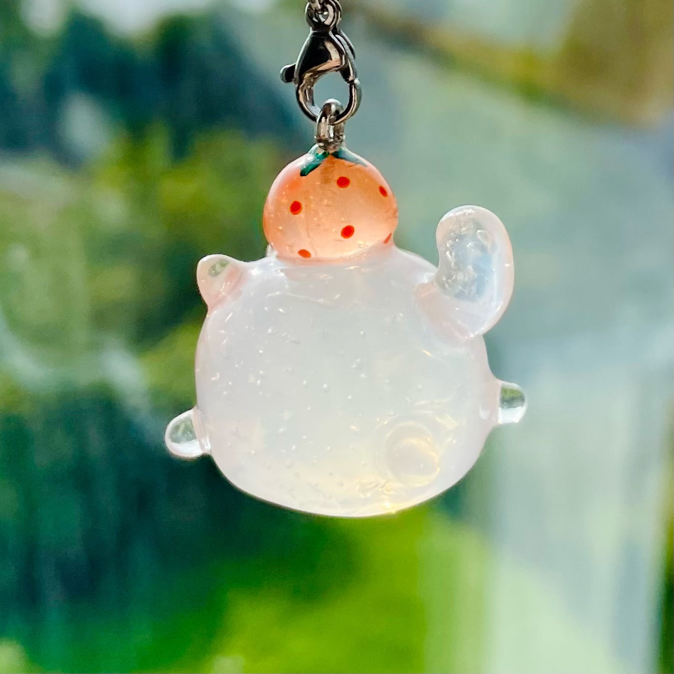 Clear Orange Cat Charm