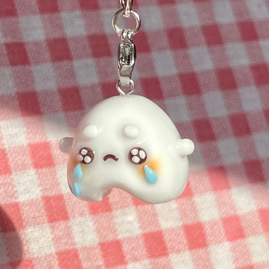 Crying White Buddy Charm