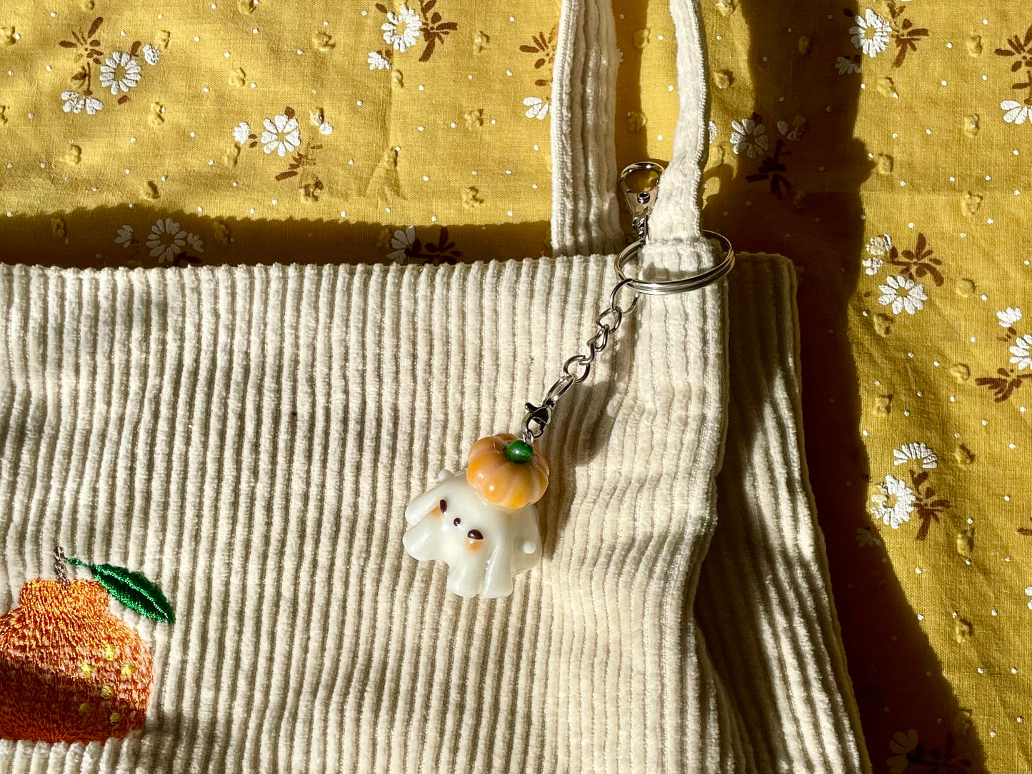 Pumpkin Ghost Charm