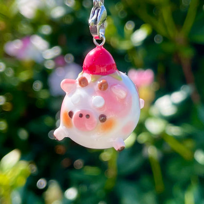 Pink Strawberry Cow Charm