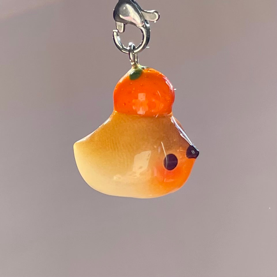 Orange Sparrow Charm