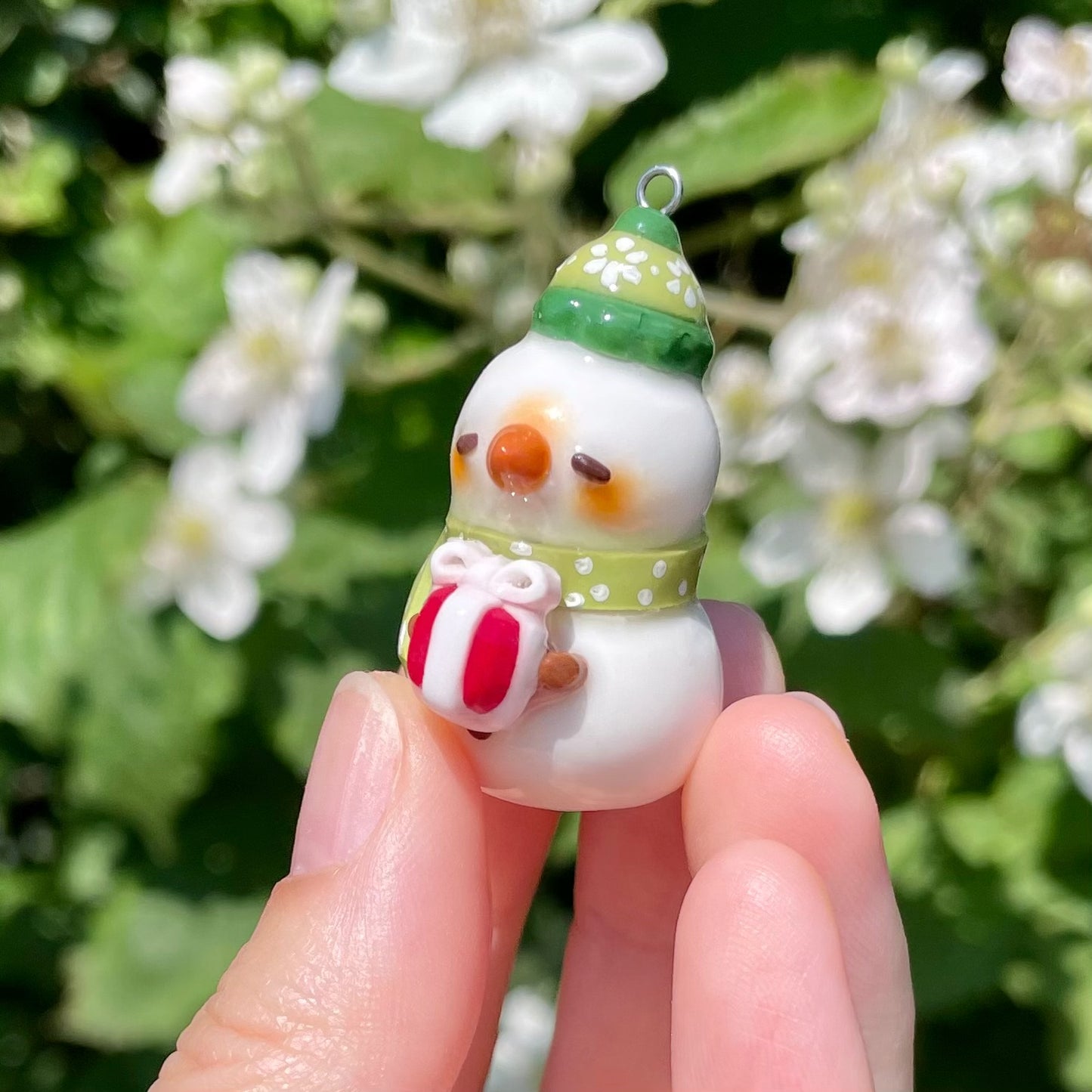 Green Snowman Charm