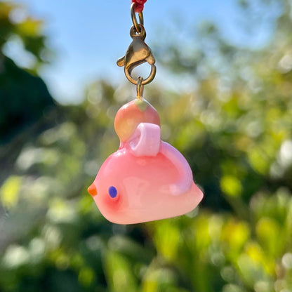 Coquette Peach Bird Charm