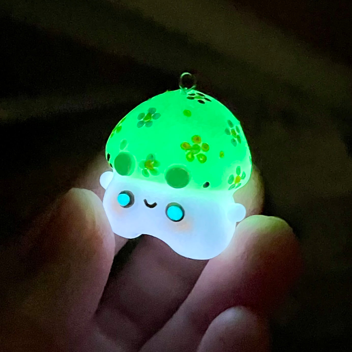 Glow In The Dark Poison Mushroom Charm