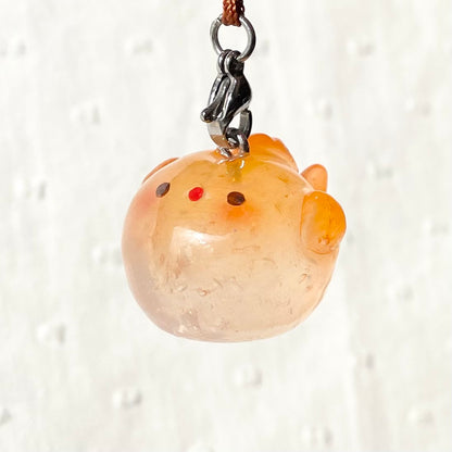 Clear Orange Goldfish Charm