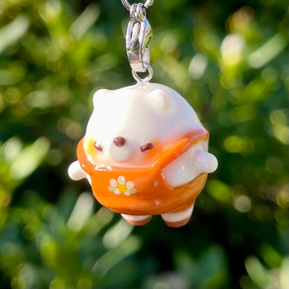 Chubby Ice Bear Orange Overall Charm