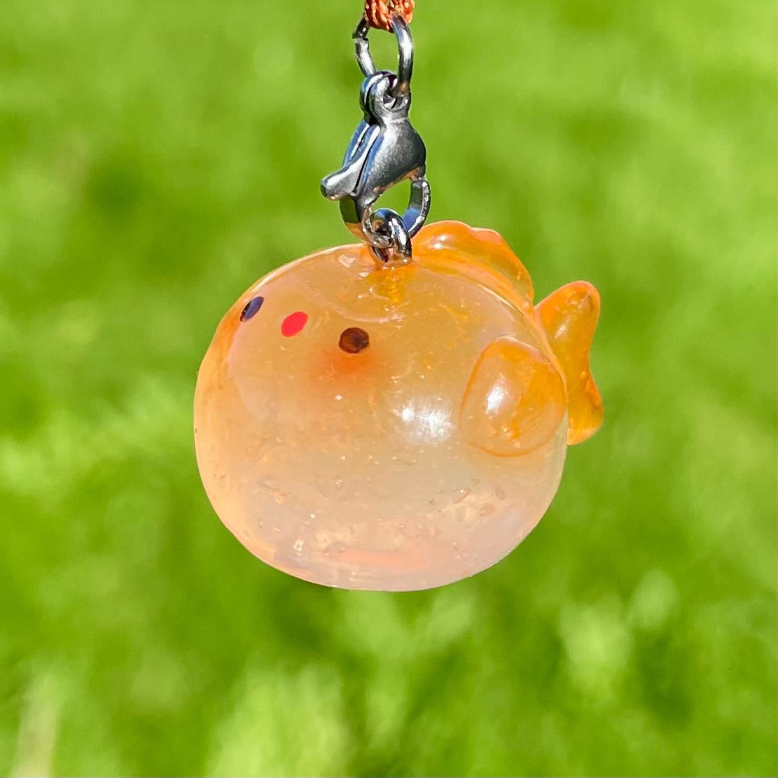 Clear Orange Goldfish Charm