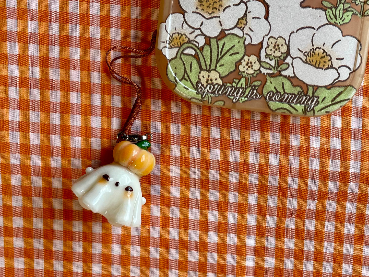 Pumpkin Ghost Charm