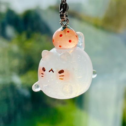 Clear Orange Cat Charm