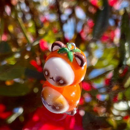 Orange Panda Head Charm