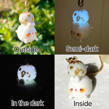 Glow in Dark Moon Bunny Charm