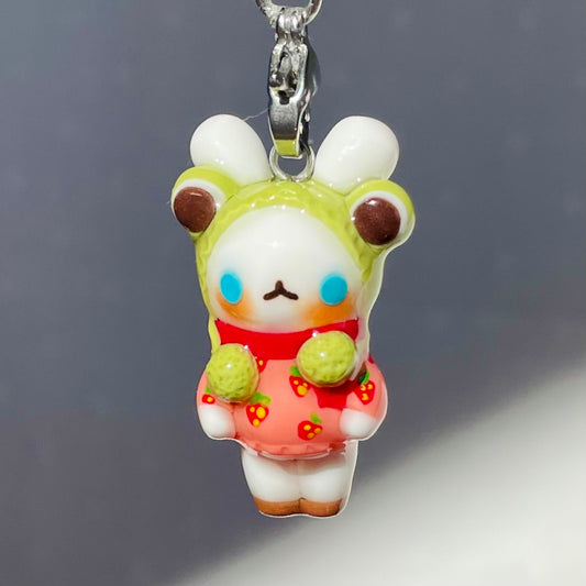 Winter Strawberry Frog Bunny Charm