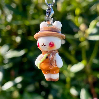 Orange Overall Bunny Charm