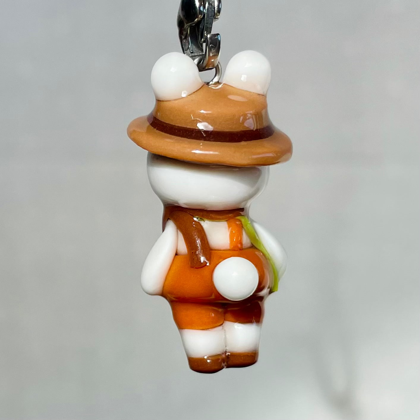 Orange Overall Bunny Charm