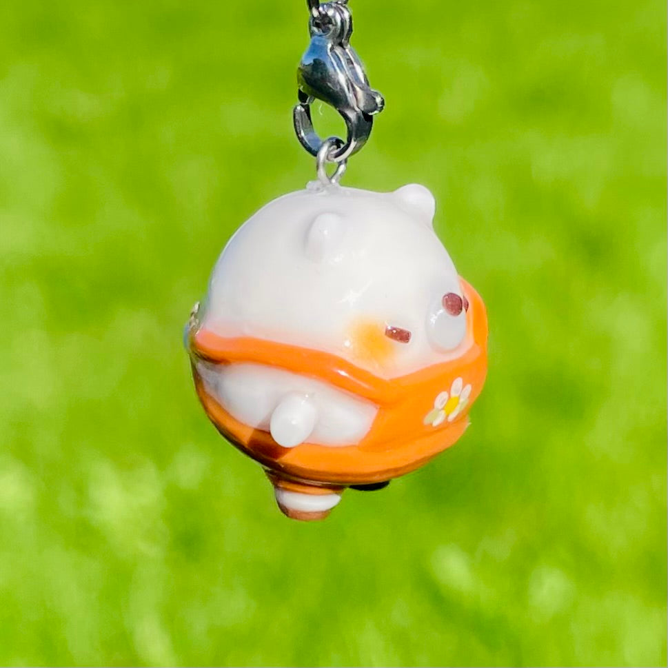 Chubby Ice Bear Orange Overall Charm