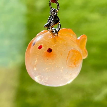 Clear Orange Goldfish Charm