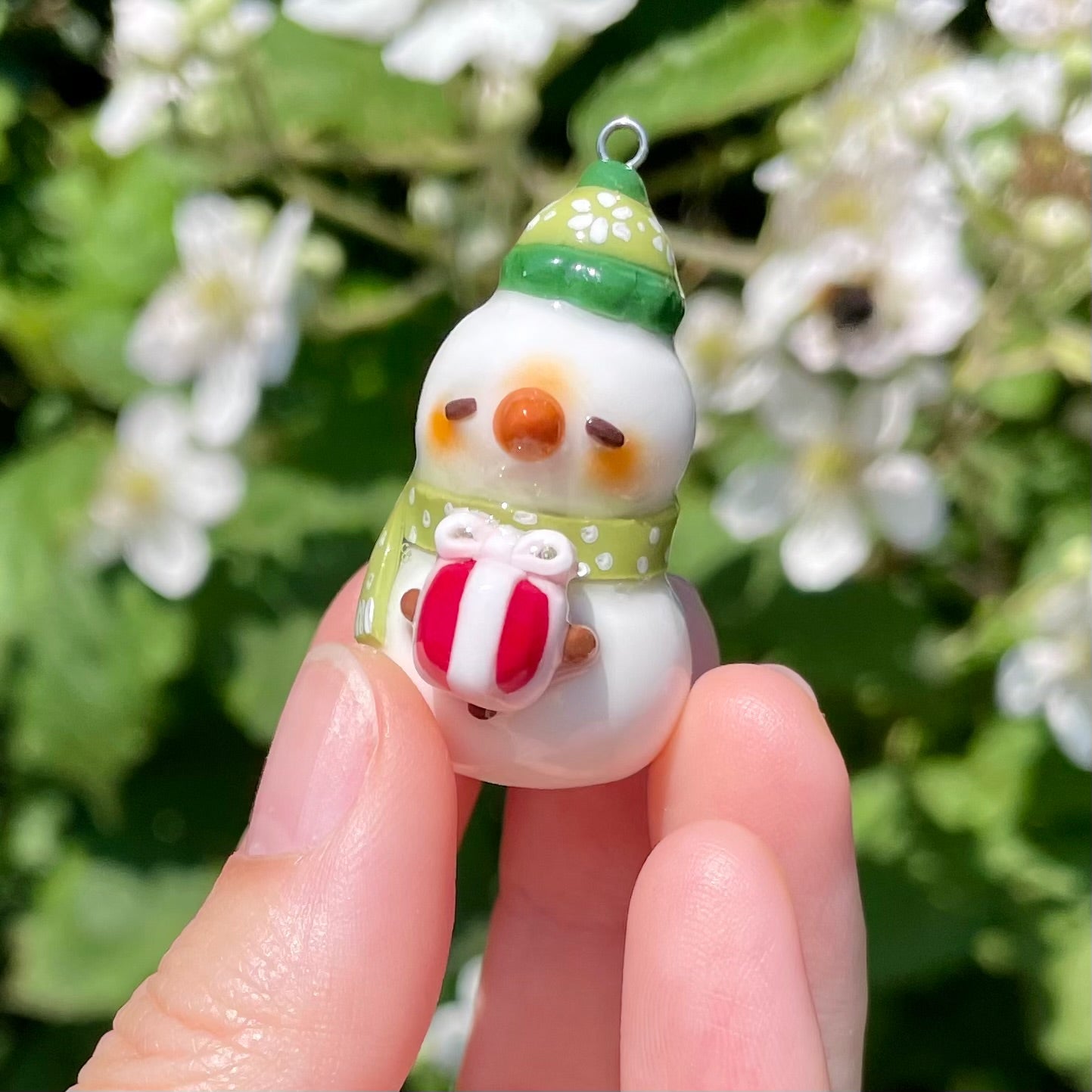 Green Snowman Charm