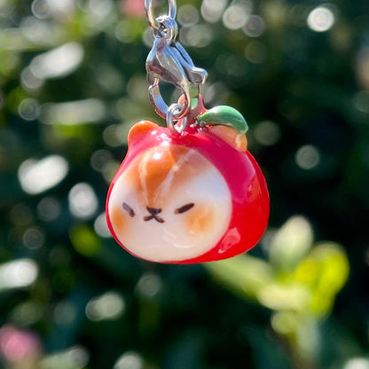 Apple squirrel Head Charm