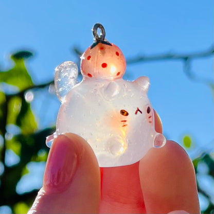 Clear Orange Cat Charm