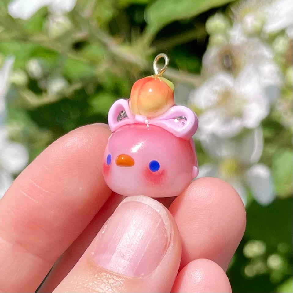 Coquette Peach Bird Charm