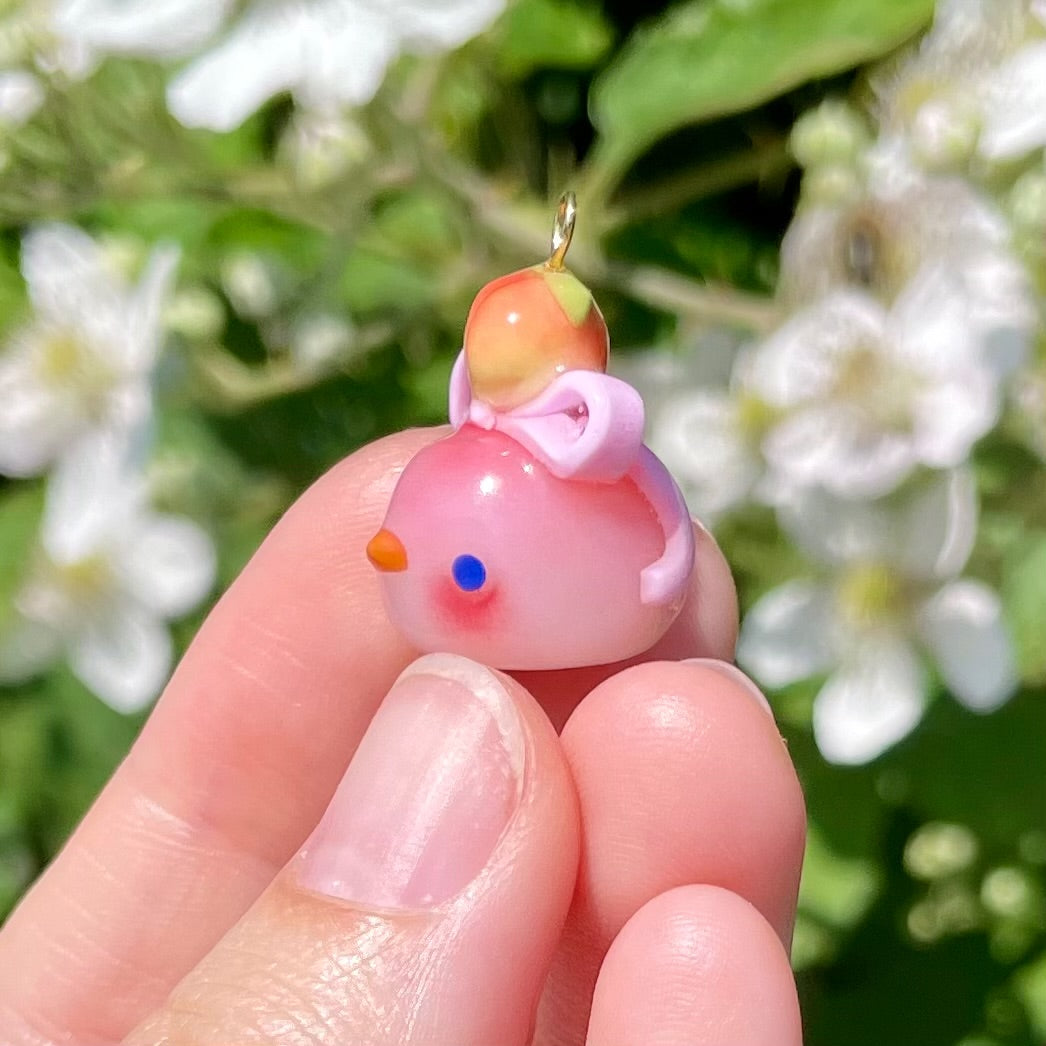 Coquette Peach Bird Charm