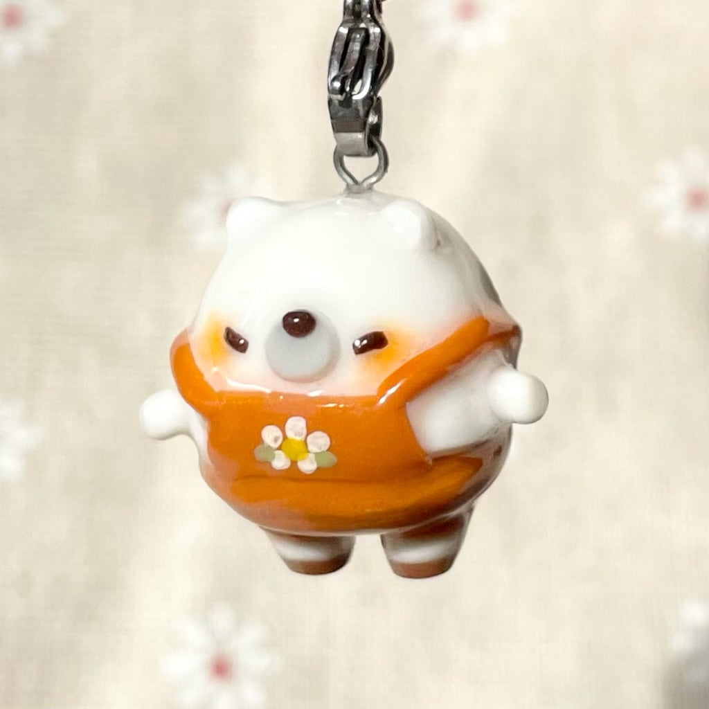 Chubby Ice Bear Orange Overall Charm