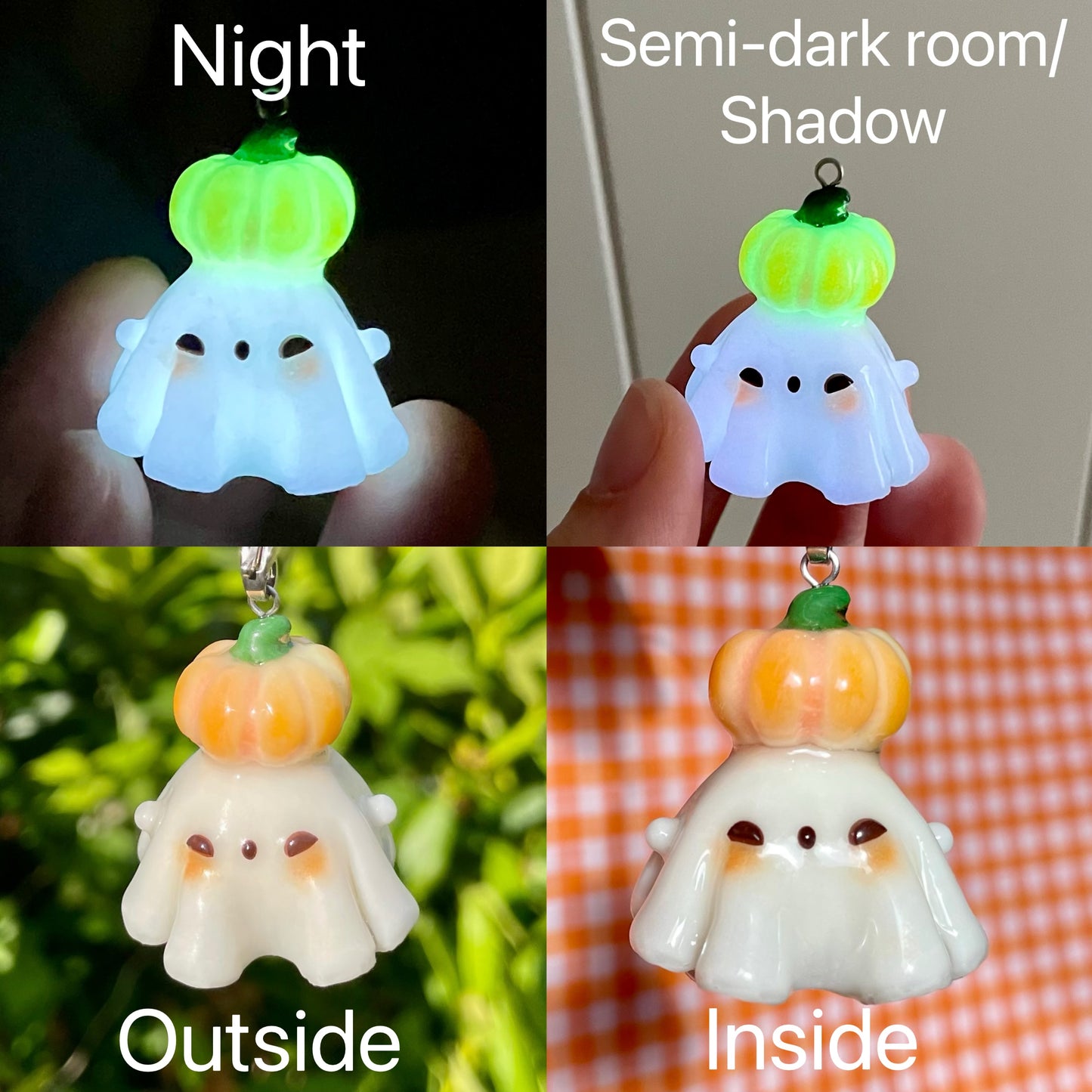 Pumpkin Ghost Charm