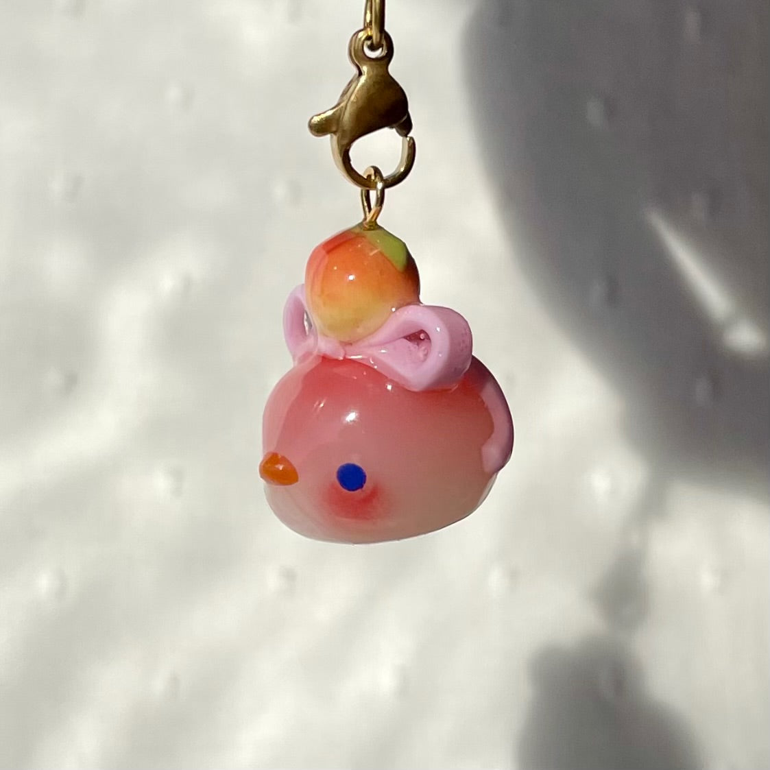 Coquette Peach Bird Charm