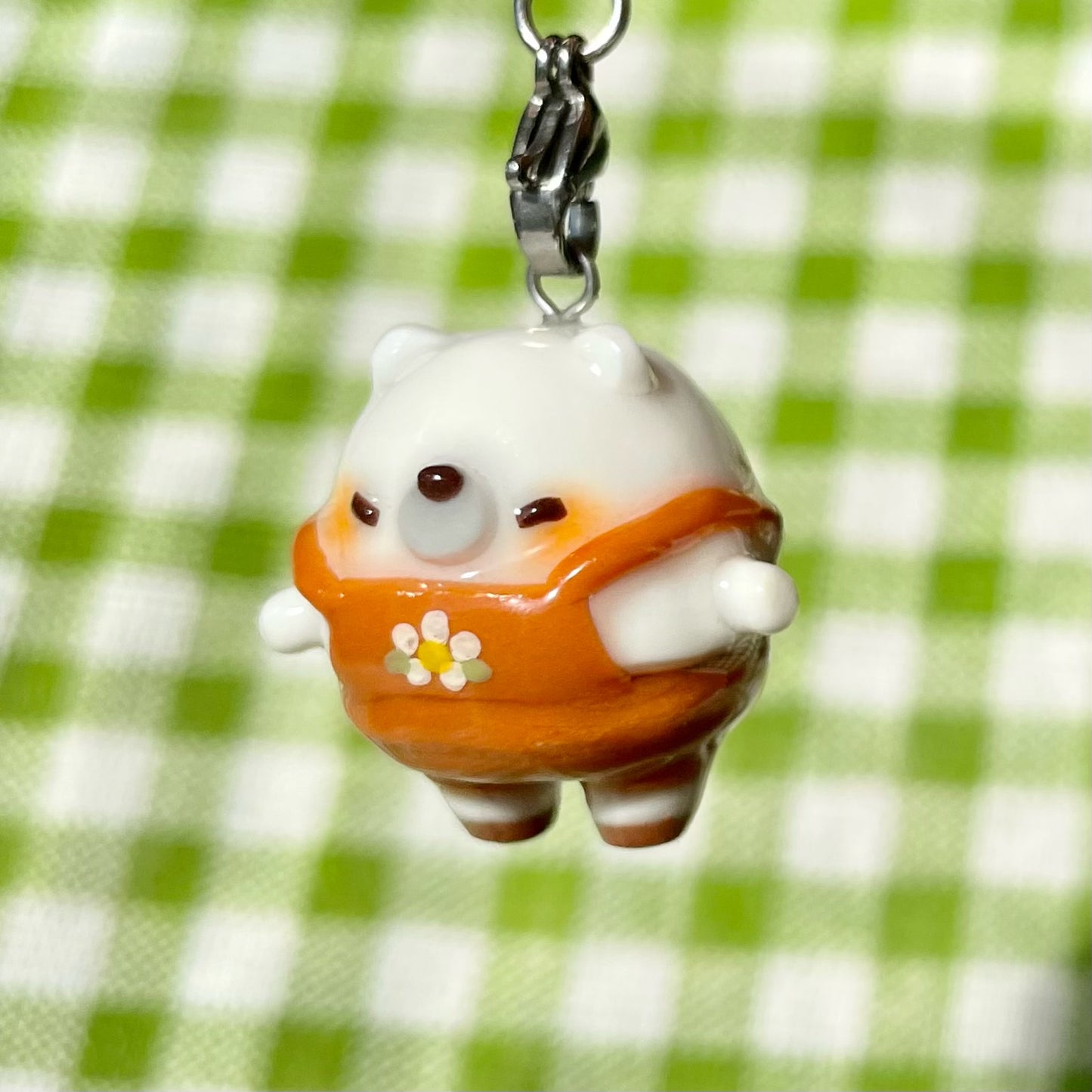 Chubby Ice Bear Orange Overall Charm