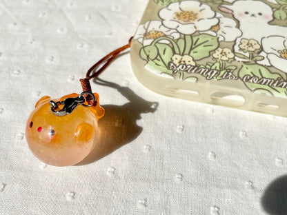 Clear Orange Goldfish Charm