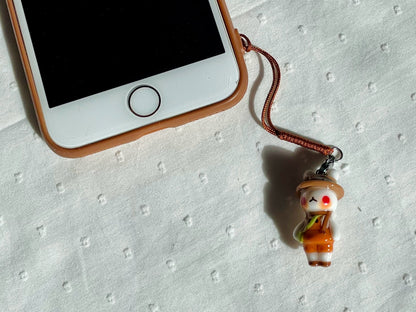 Orange Overall Bunny Charm