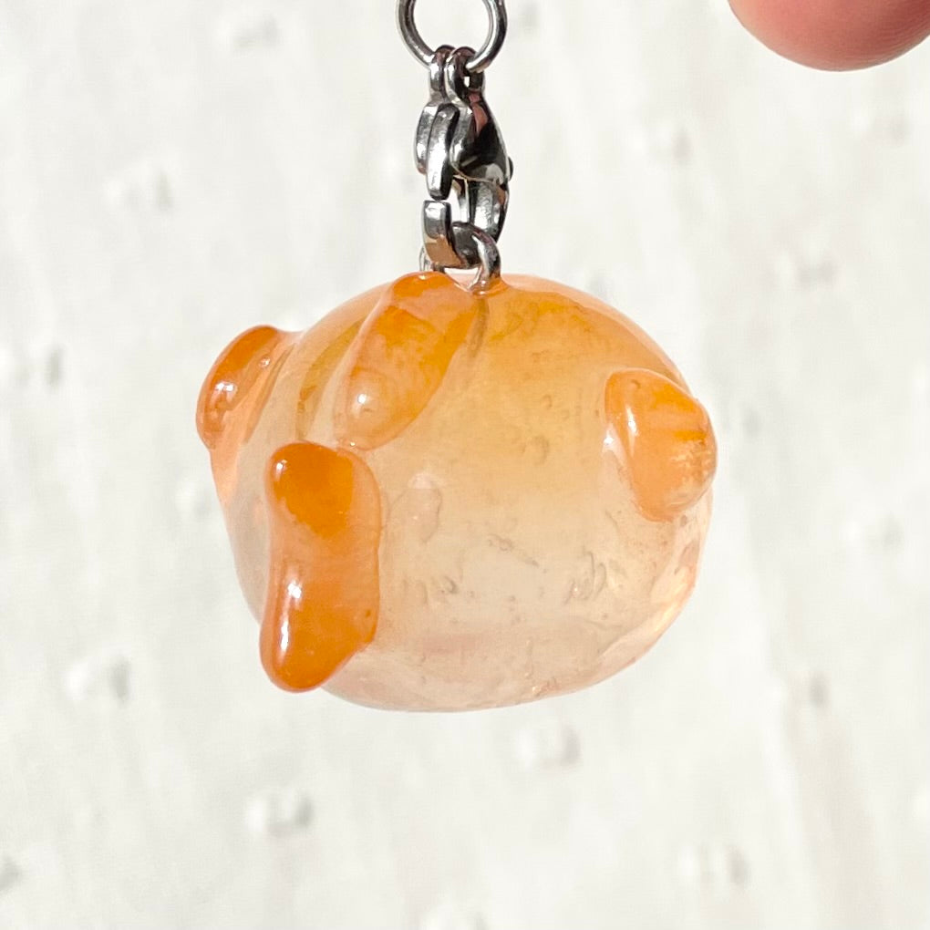 Clear Orange Goldfish Charm