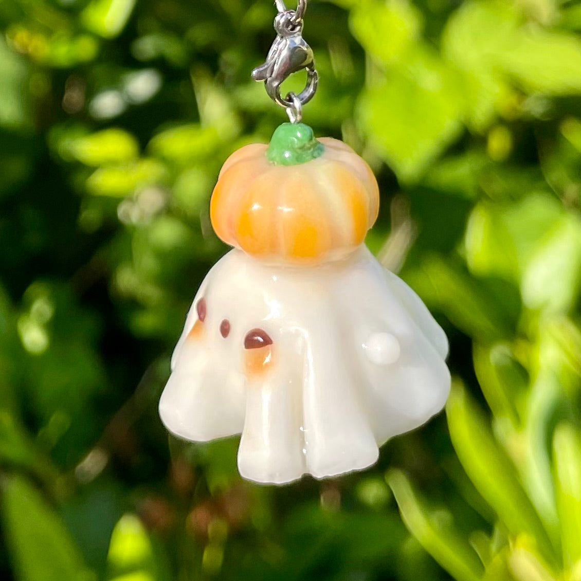 Pumpkin Ghost Charm