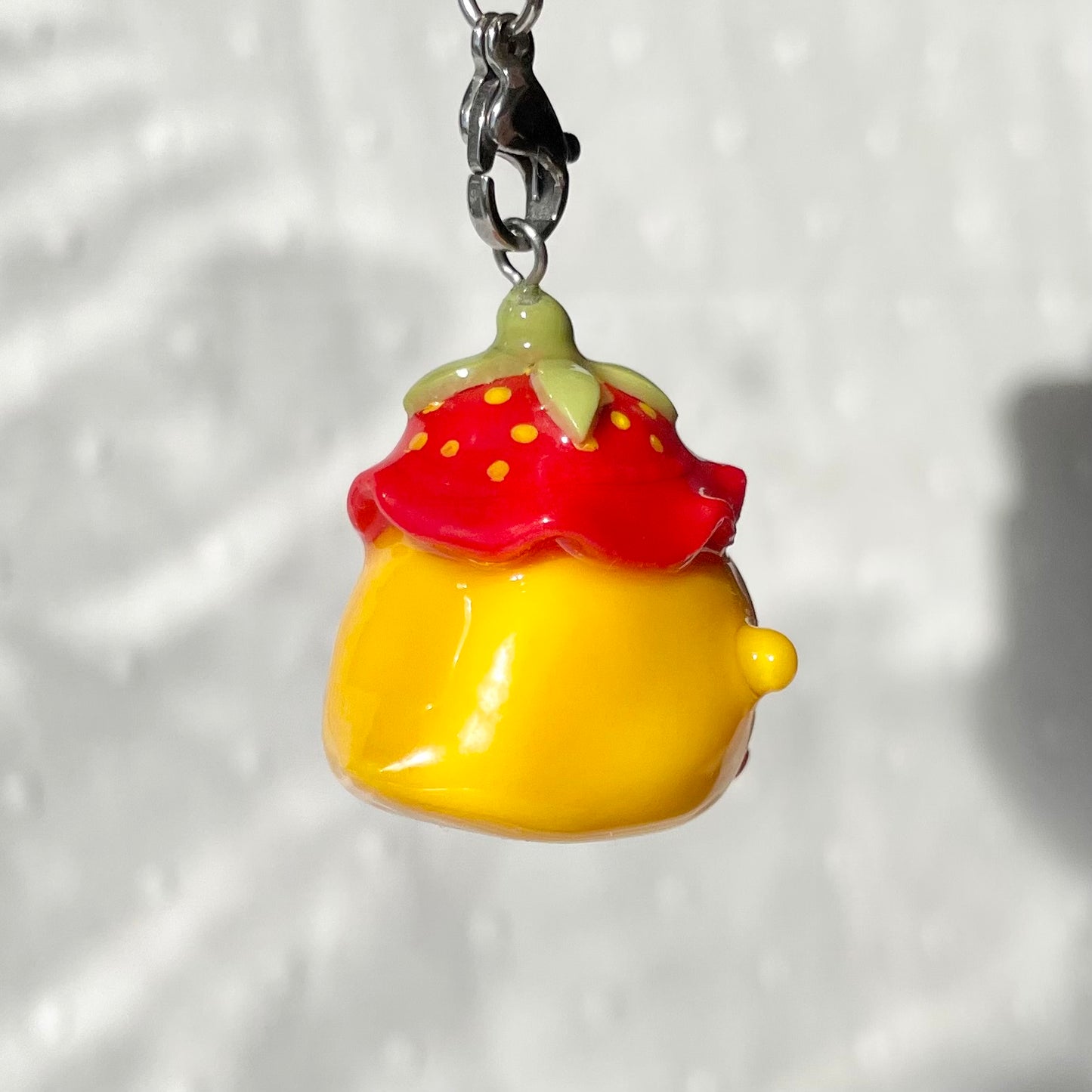 Strawberry Hat Duck Charm